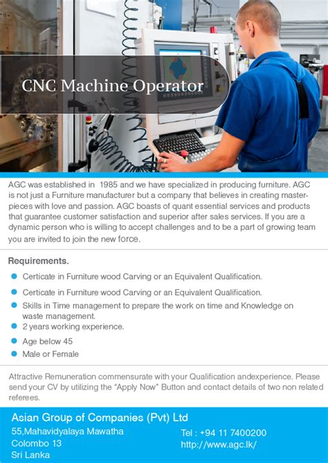 cnc machine jobs in sri lanka|machine operator jobs sri lanka.